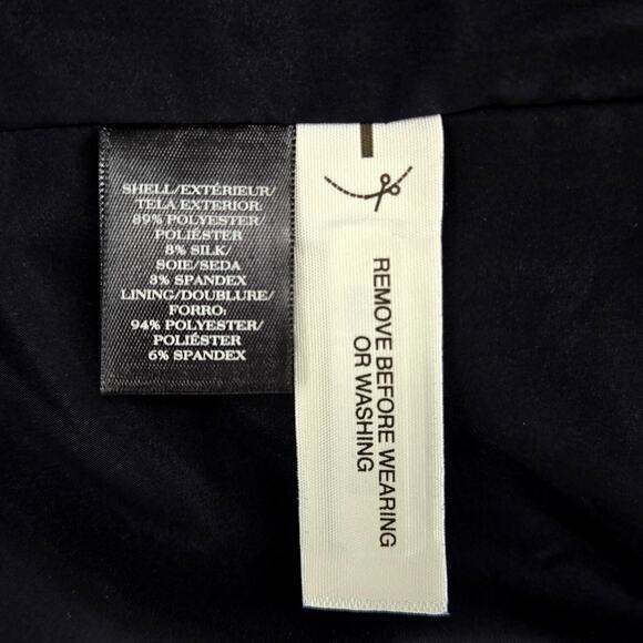 Ann Taylor Dress Womens 10 Navy Blue Polka Dot Silk Blend Lined Career New - Picture 12 of 14